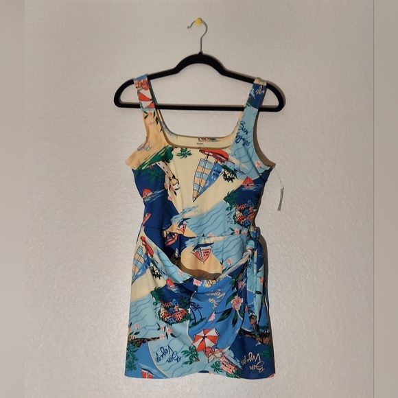 Old Navy Multicolor Beach Theme Print One Piece Swim Romper Women's Size L NWT - Picture 1 of 13